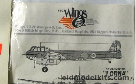 Vac Wings 1/72 Kyushu Q1W1 Lorna, VW720 plastic model kit